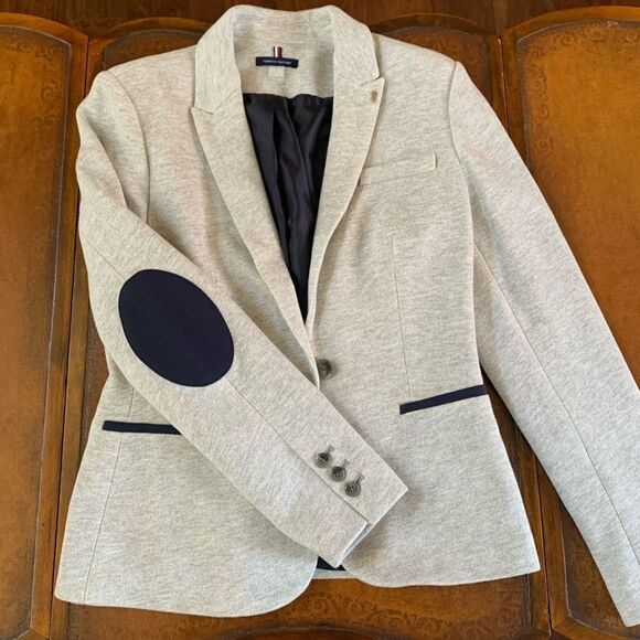 Tommy Hilfiger Button Knit Jacket w/ Elbow Patches - Picture 6 of 8